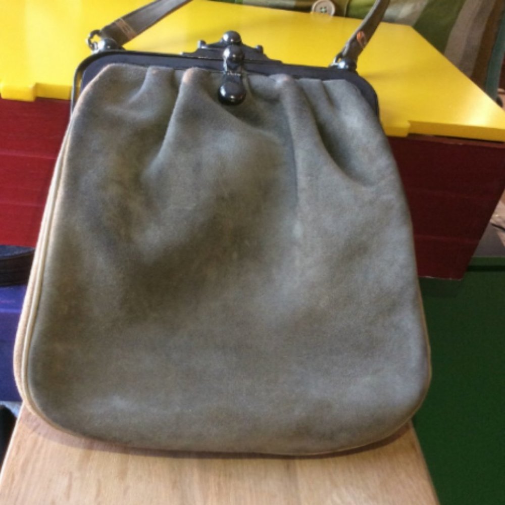 CESARE PICCINI Suede Leather & Metal Bag